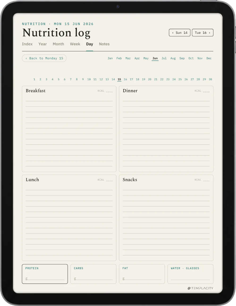 The Planner · Workout iPad page 3