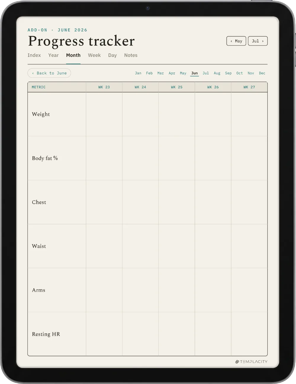The Planner · Workout iPad page 4