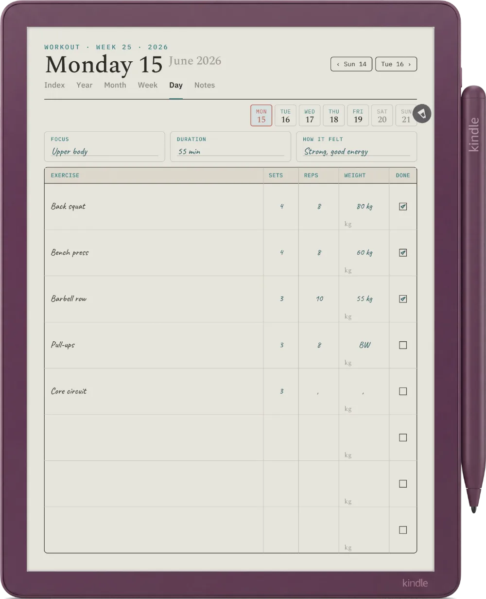 The Planner on the Kindle Scribe Colorsoft