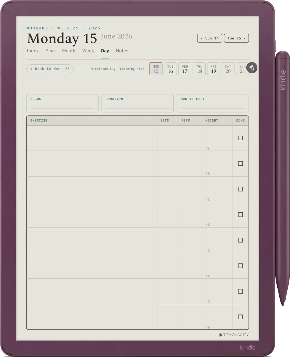 The Planner The Workout Log