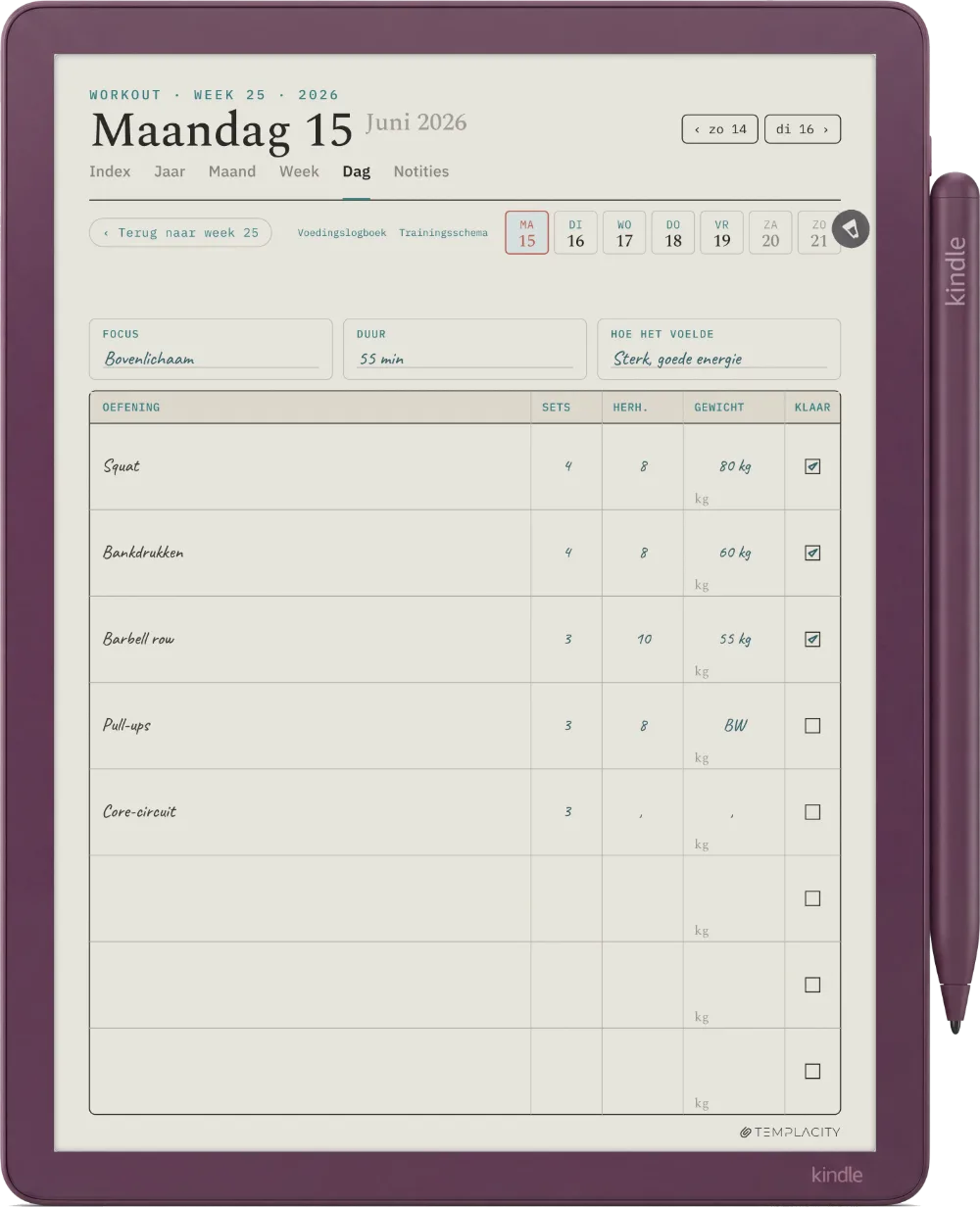 The Planner op de Kindle Scribe Colorsoft