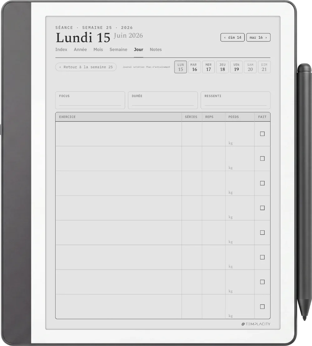 Le Planner Le journal de séances