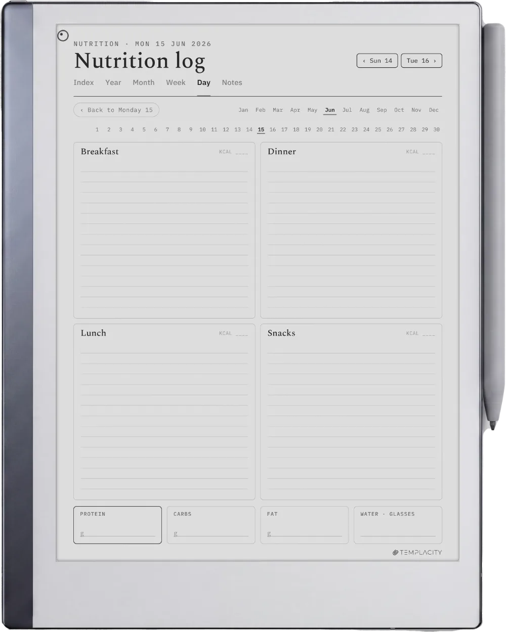 The Planner · Workout reMarkable 2 page 3