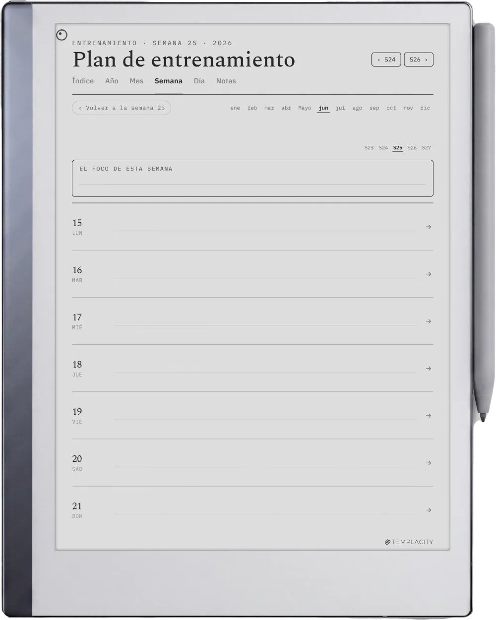 The Planner · Entrenamiento reMarkable 2 página 2