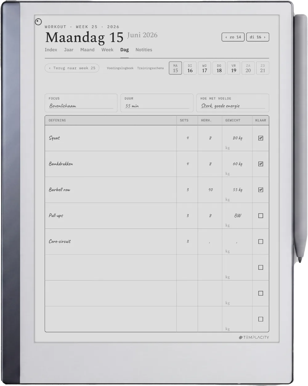 The Planner op de reMarkable 2