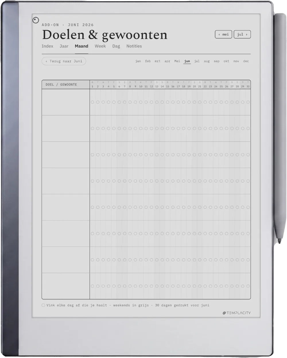 The Planner · Workout reMarkable 2 pagina 5