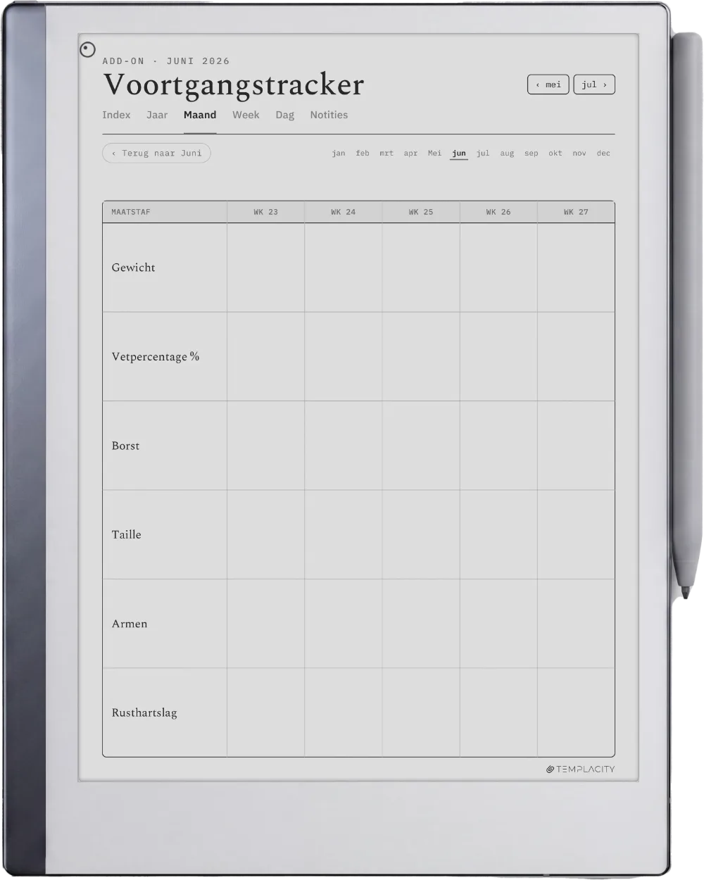 The Planner · Workout reMarkable 2 pagina 4