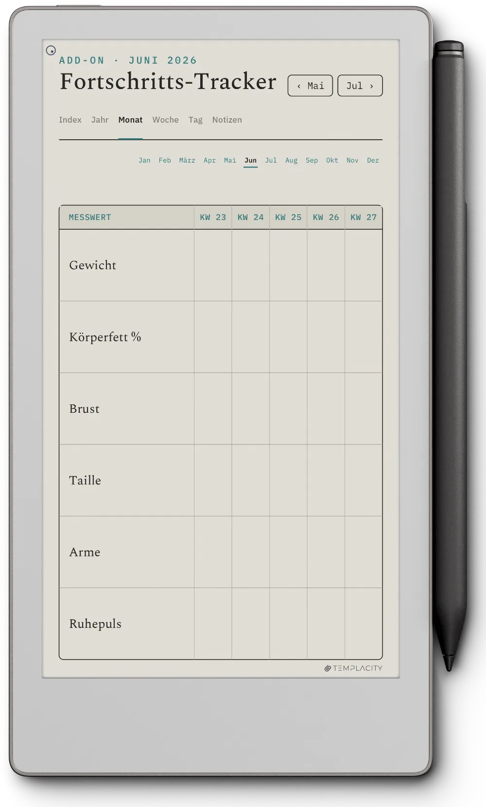 The Planner · Workout reMarkable Paper Pro Move Seite 4