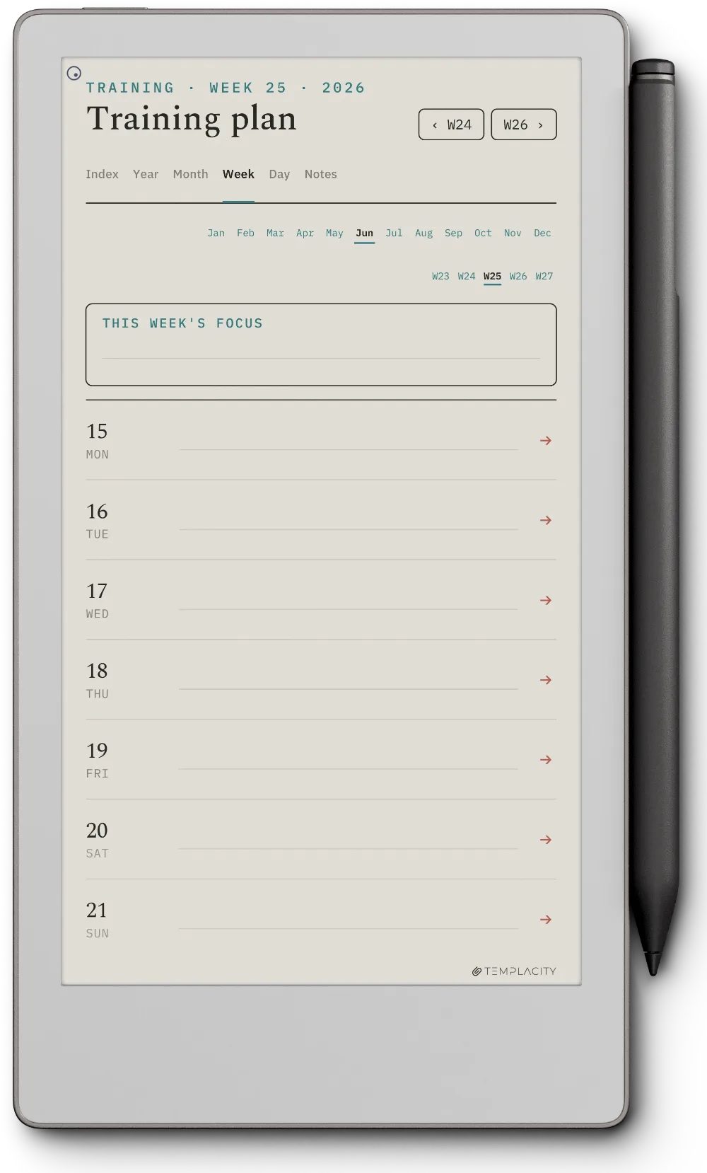 The Planner · Workout reMarkable Paper Pro Move page 2