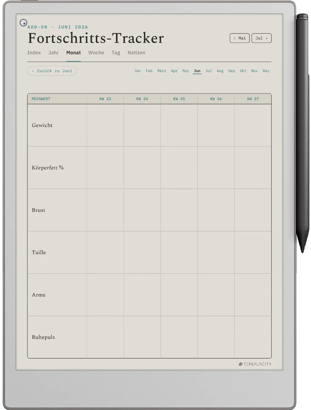The Planner · Workout reMarkable Paper Pro Seite 4