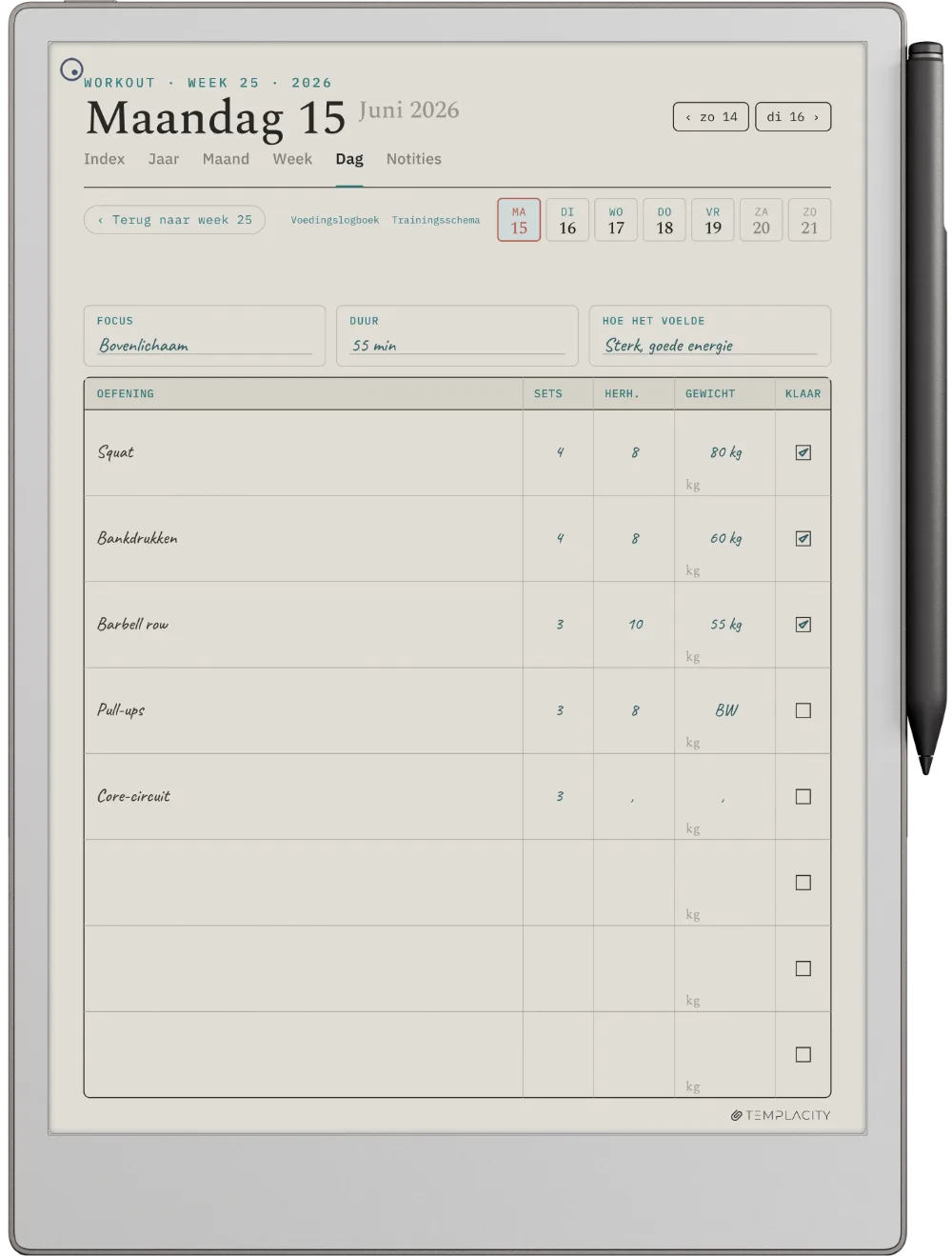 The Planner op de reMarkable Paper Pro