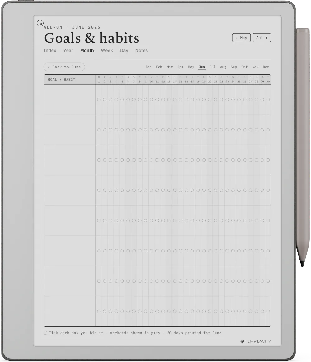 The Planner · Workout reMarkable Paper Pure page 5