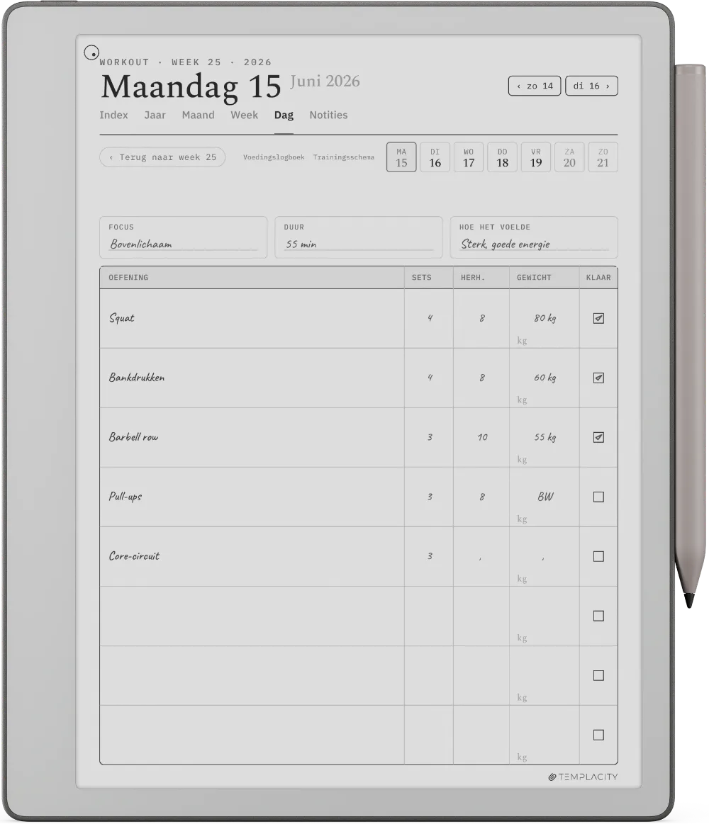 The Planner op de reMarkable Paper Pure