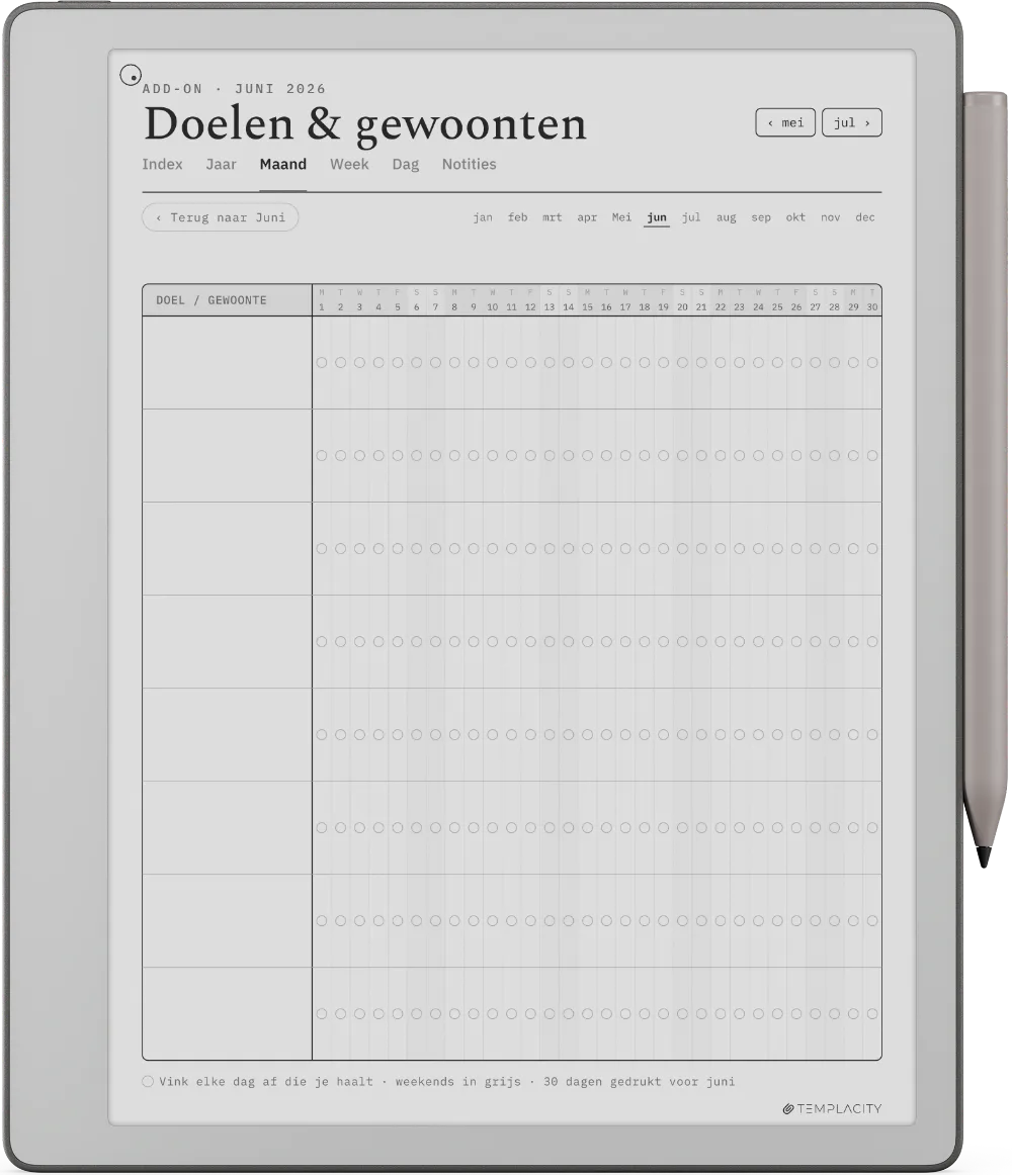 The Planner · Workout reMarkable Paper Pure pagina 5