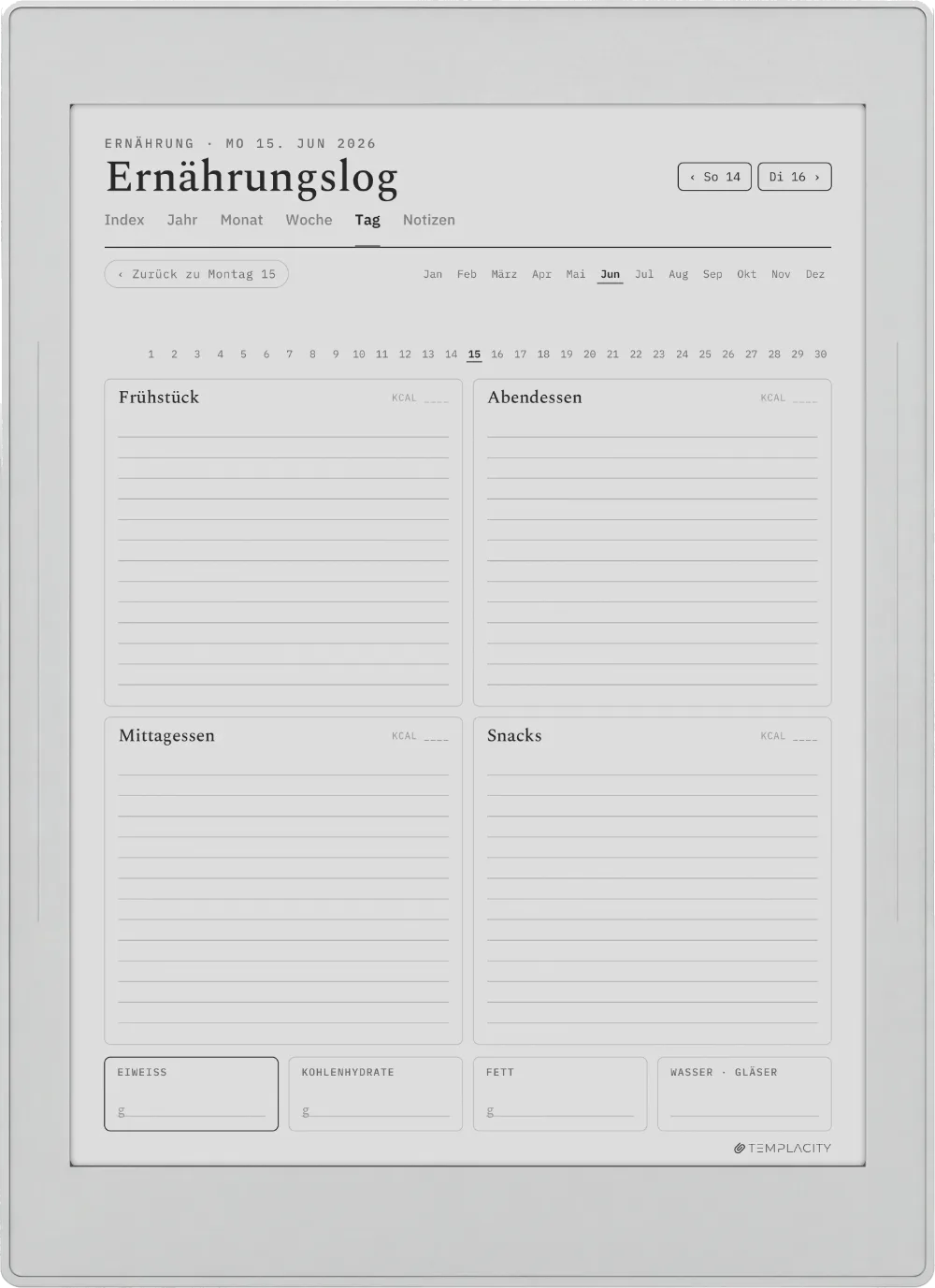 The Planner · Workout Supernote Nomad Seite 3