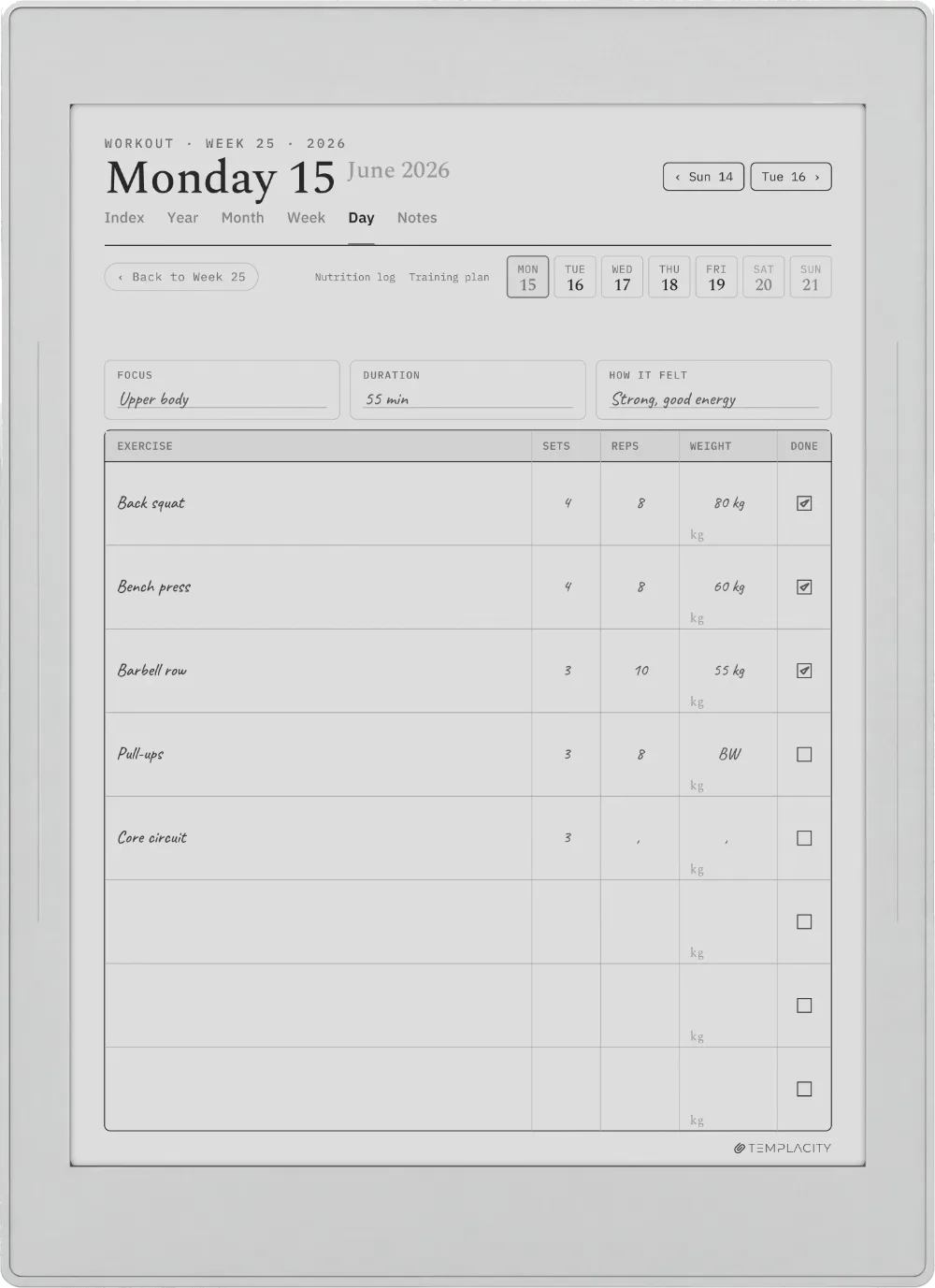 The Planner on the Supernote Nomad