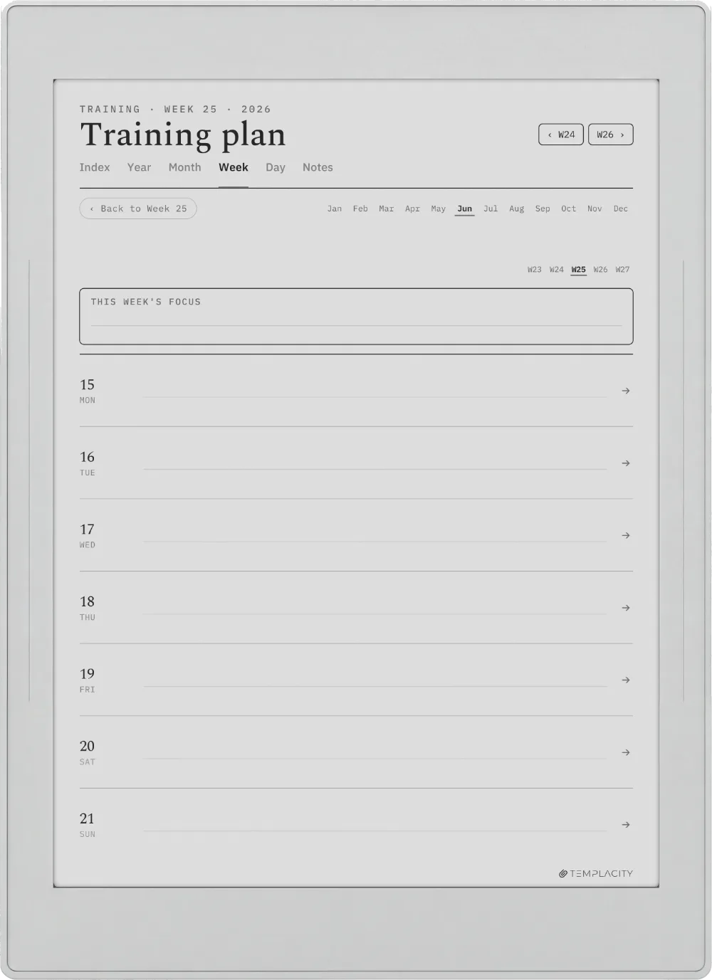 The Planner · Workout Supernote Nomad page 2