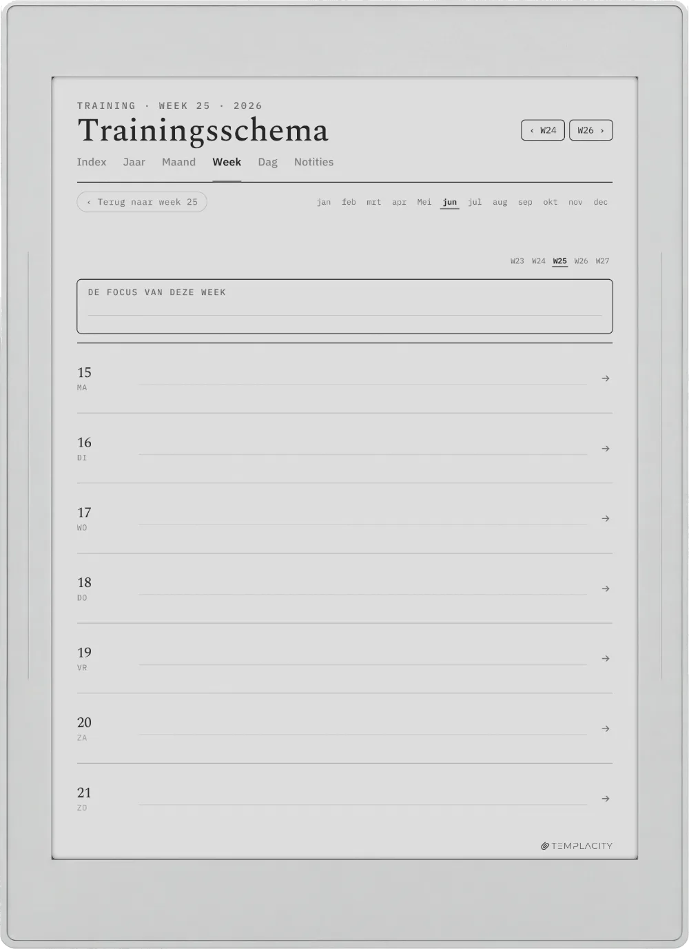 The Planner · Workout Supernote Nomad pagina 2
