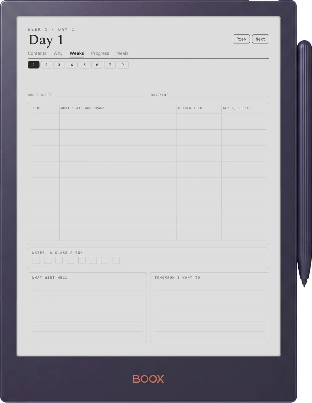 Le journal alimentaire Boox Note5 page 6