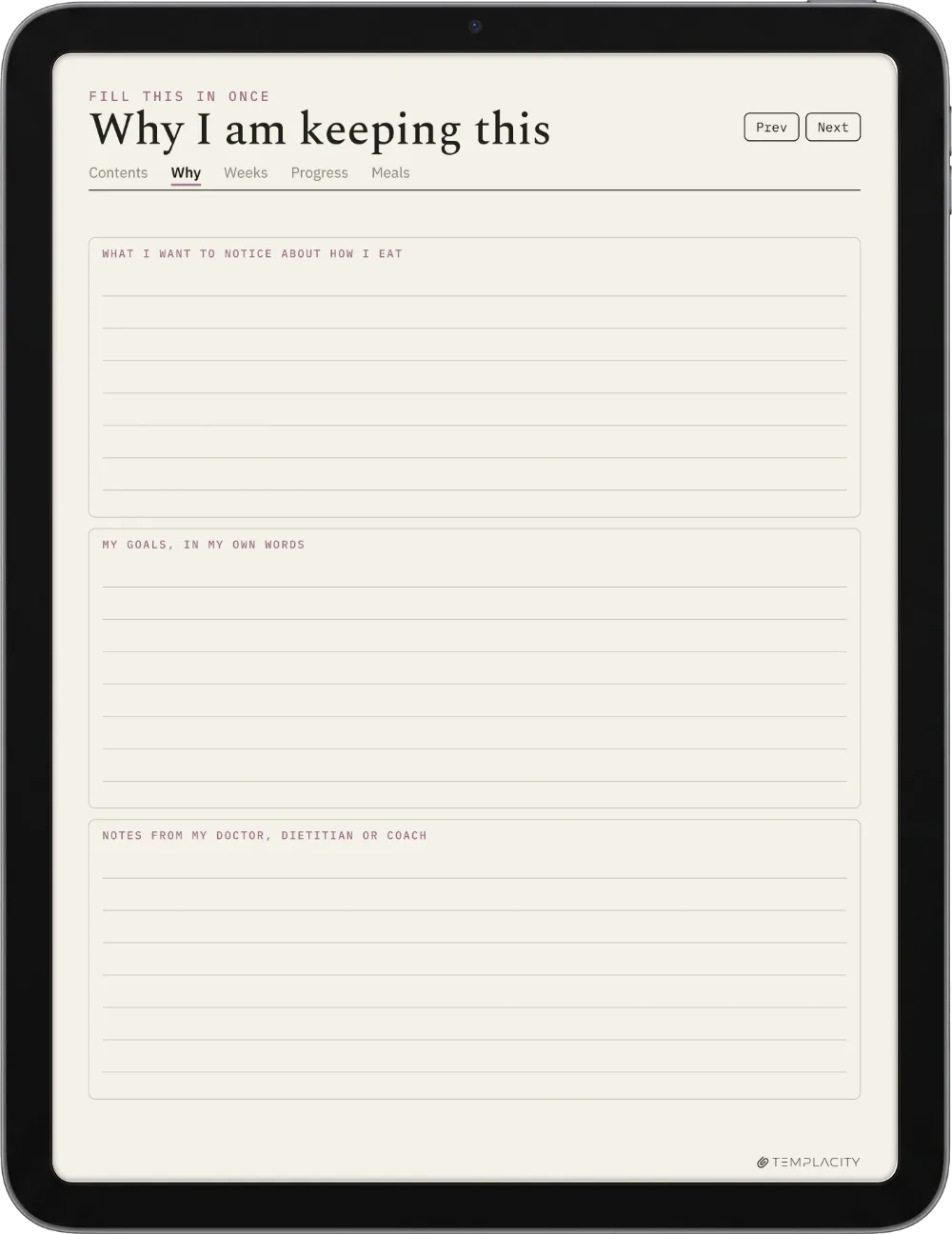 The Food Diary iPad página 10