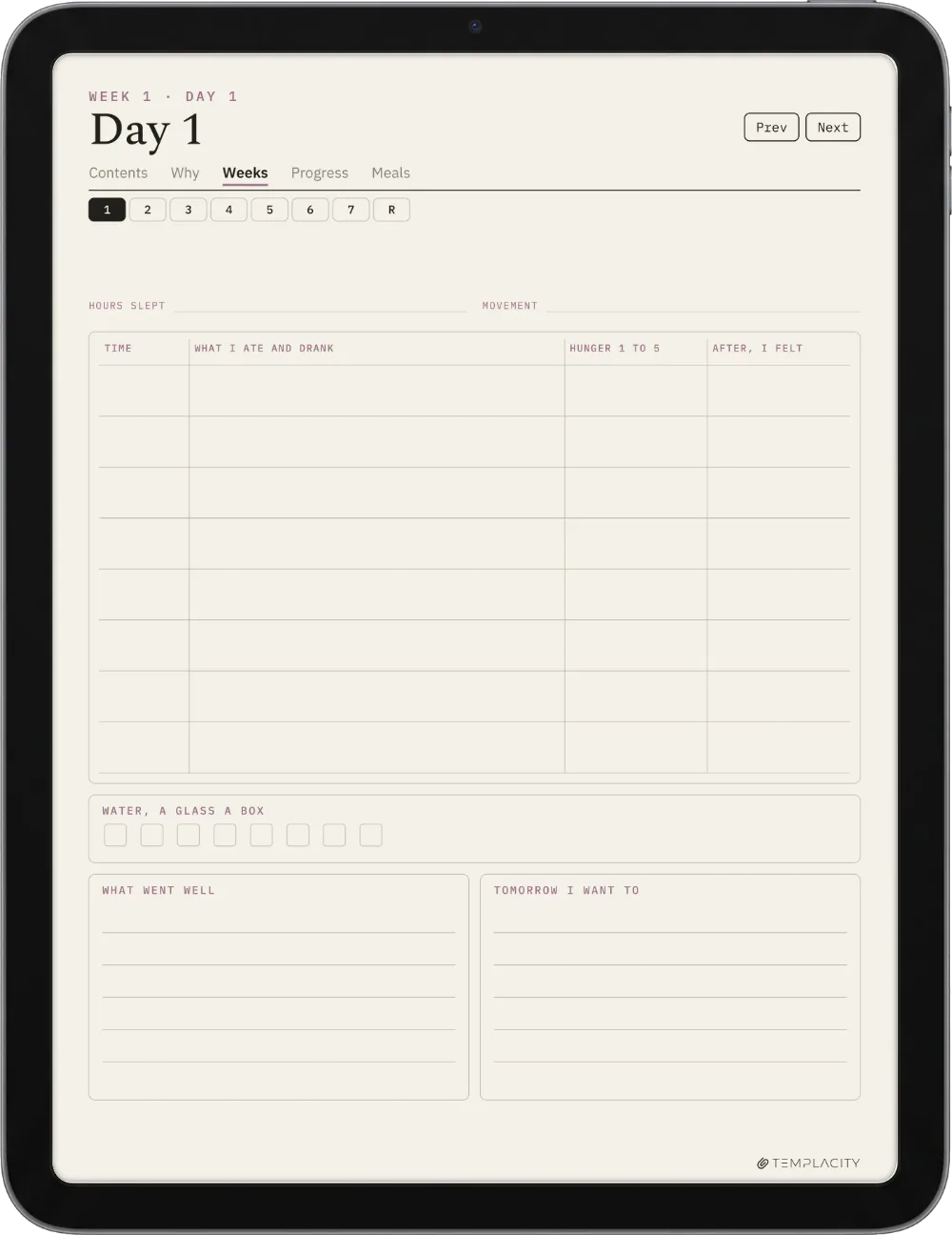 Le journal alimentaire iPad page 6