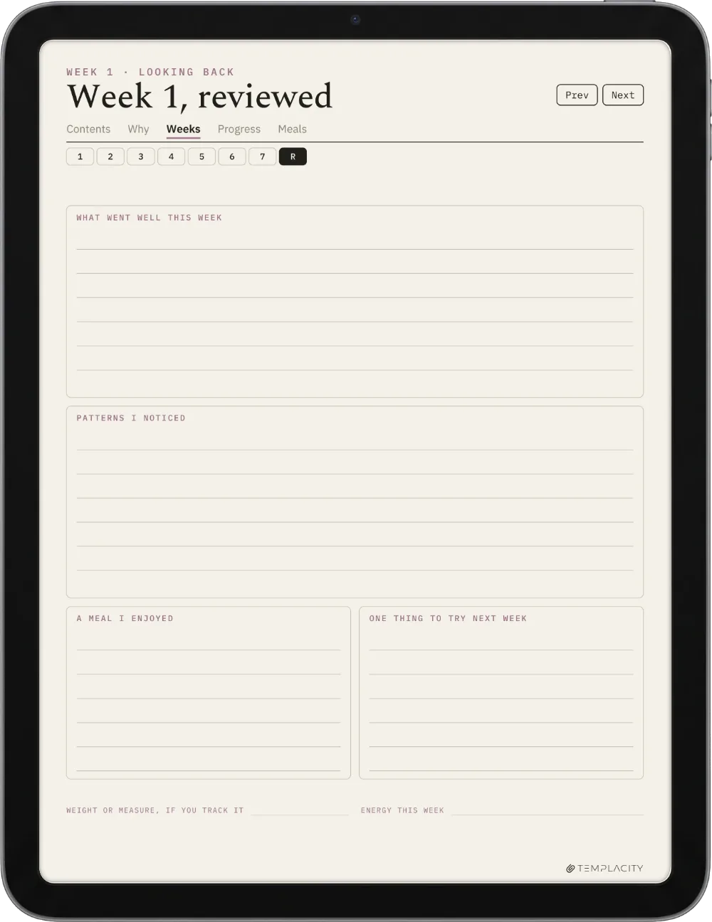 Le journal alimentaire iPad page 7