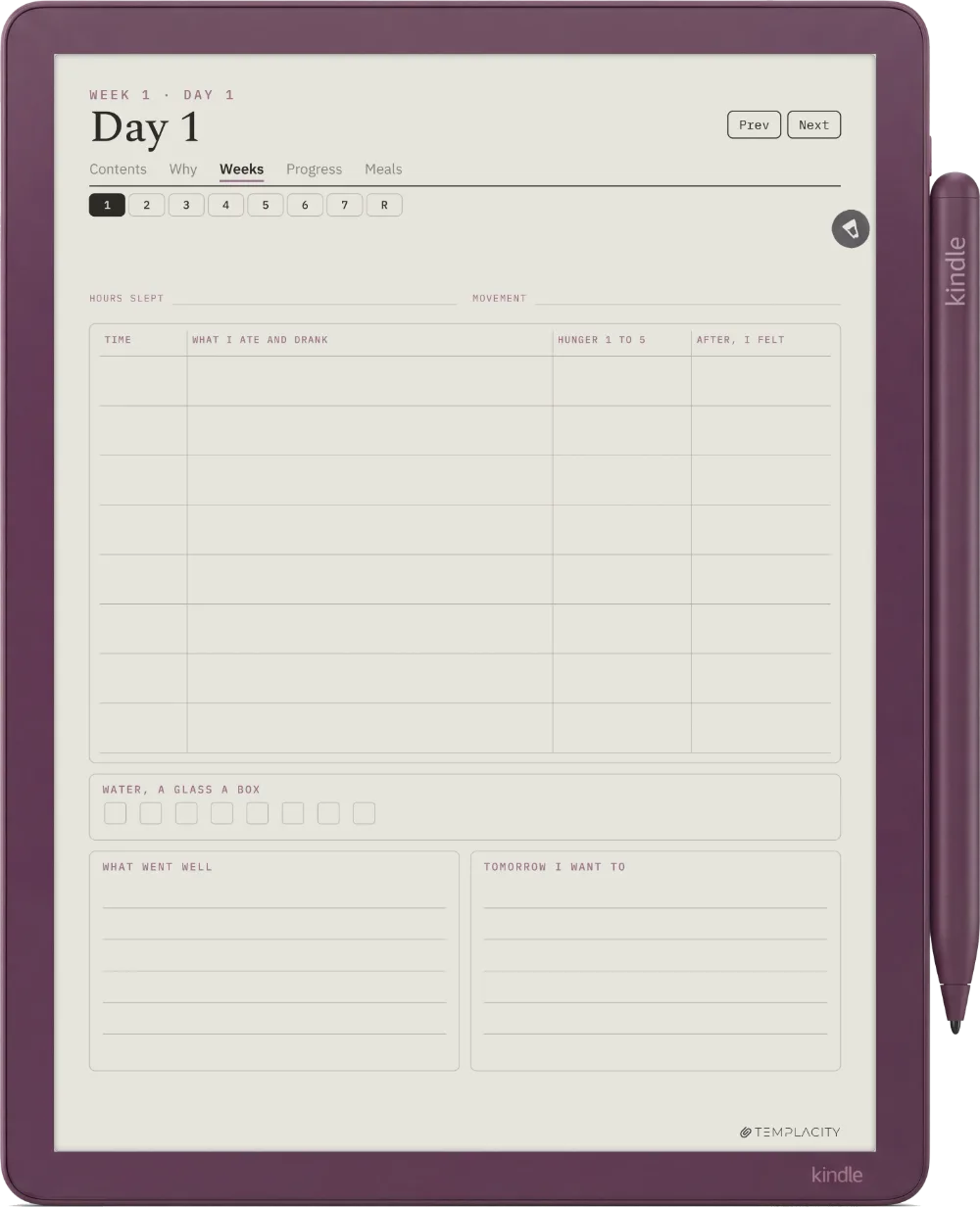 Le journal alimentaire Kindle Scribe Colorsoft page 6