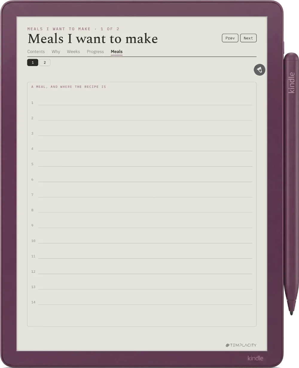 Le journal alimentaire Kindle Scribe Colorsoft page 9