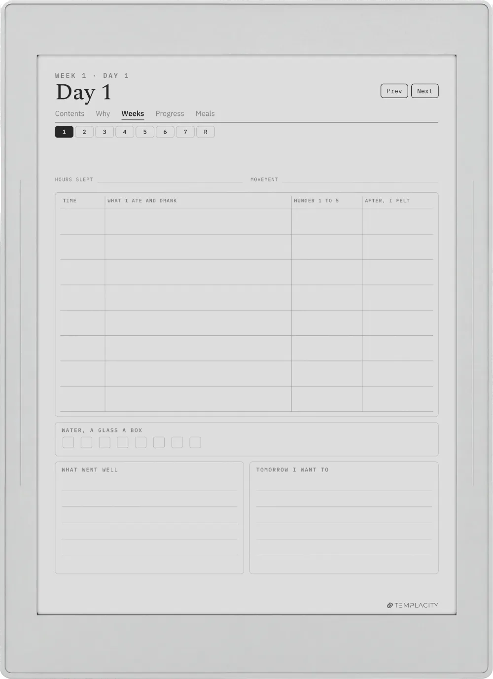 The Food Diary Supernote Nomad page 6