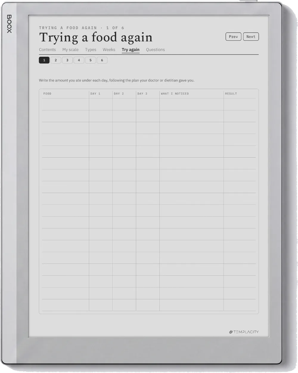 The Food & Symptom Diary Boox Go 10.3 Seite 8