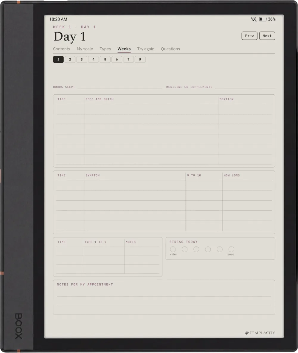 The Food & Symptom Diary Boox Note Air4 C Seite 6
