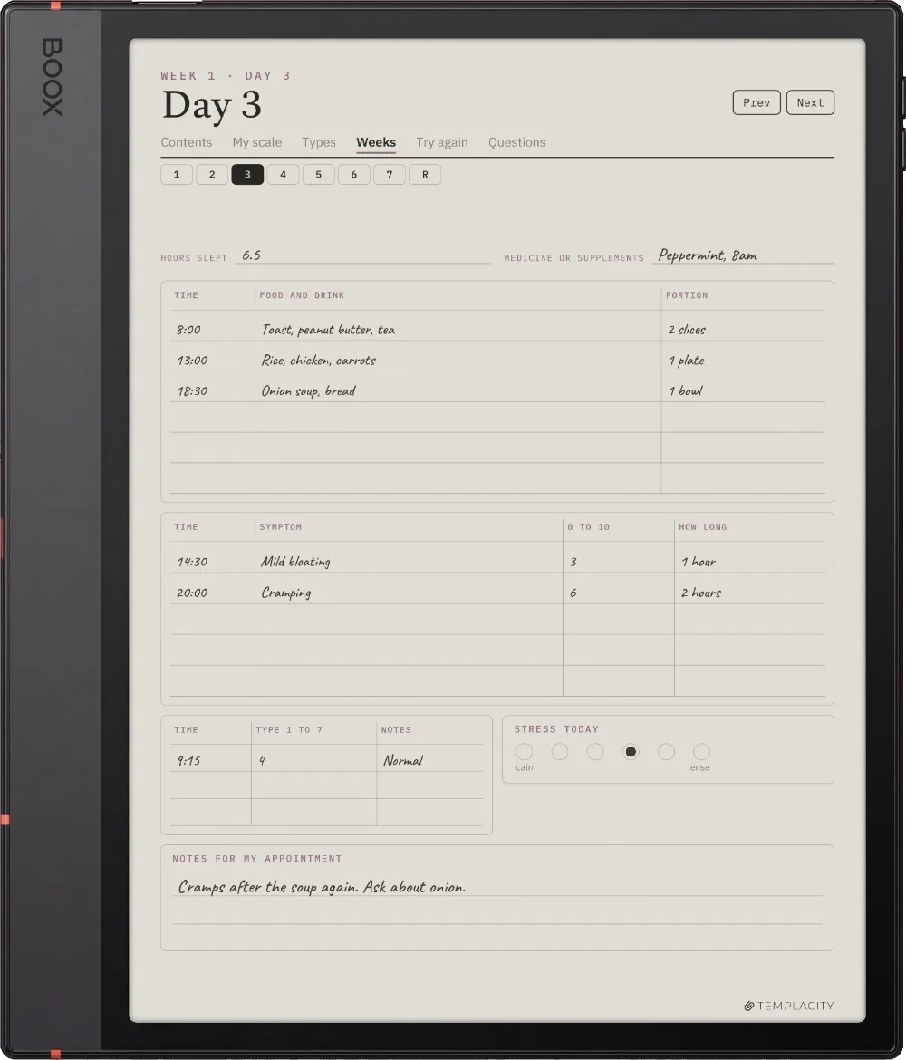 The Food & Symptom Diary Boox Note Air5 C Seite 1