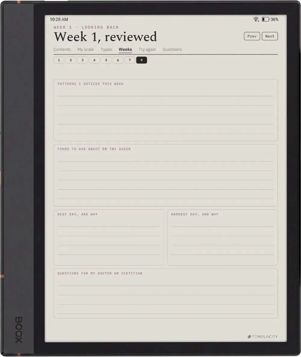 The Food & Symptom Diary Boox Note Max page 7