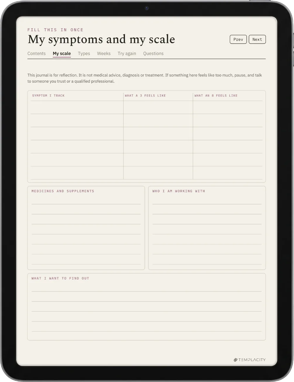 The Food & Symptom Diary iPad Seite 10