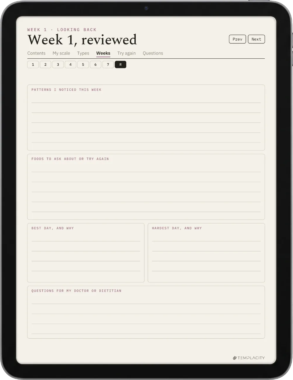 The Food & Symptom Diary iPad Seite 7