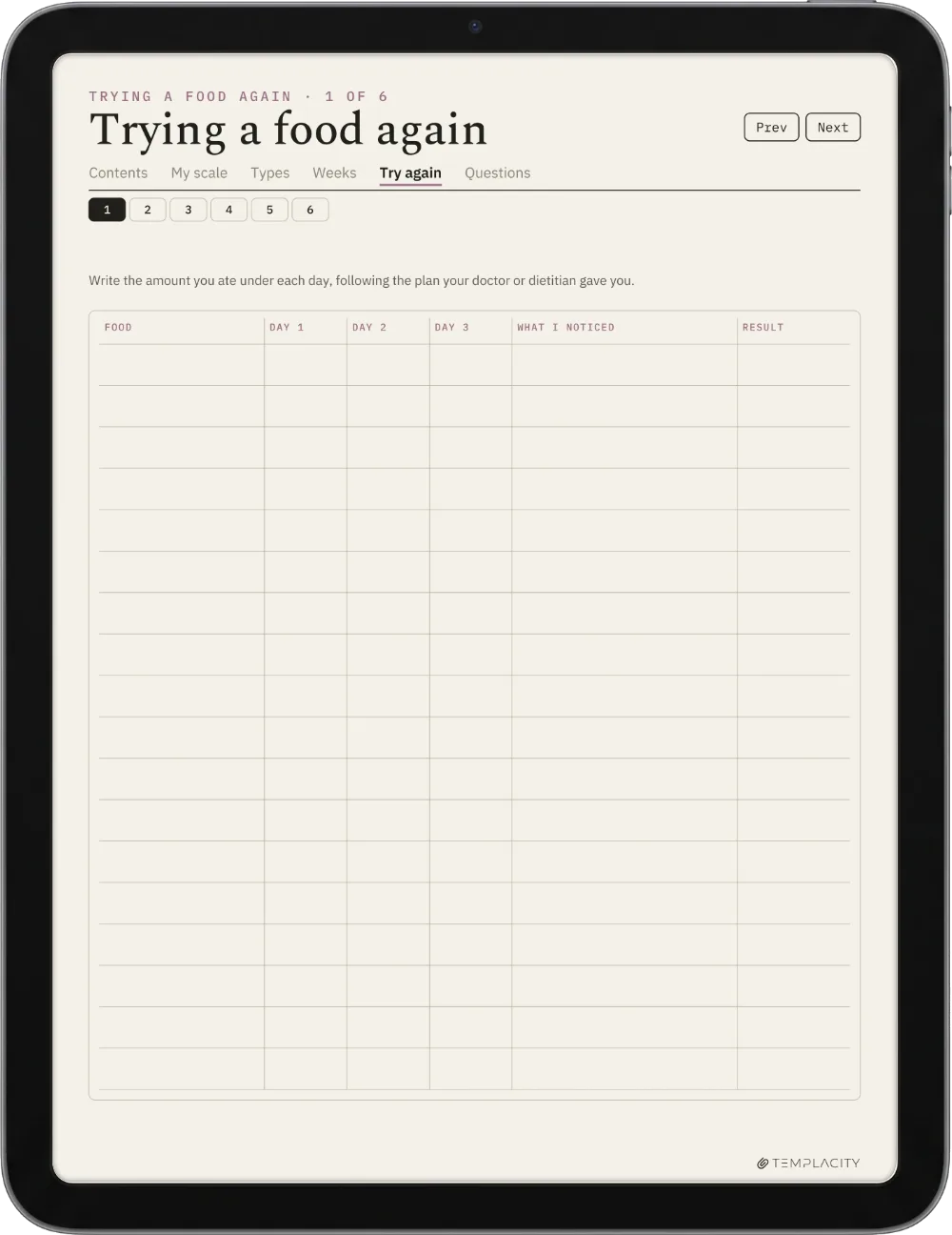 The Food & Symptom Diary iPad Seite 8