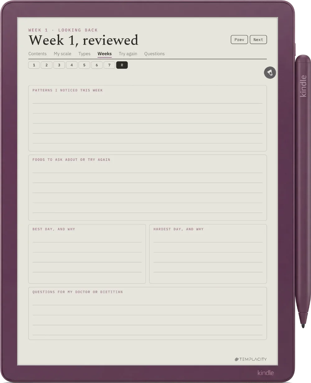 The Food & Symptom Diary Kindle Scribe Colorsoft page 7