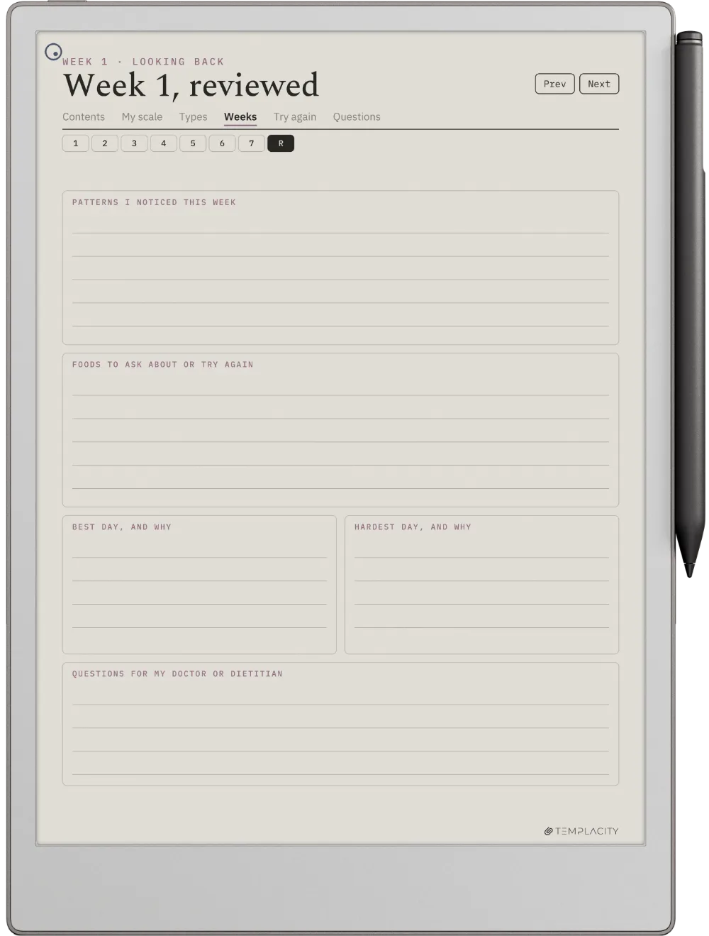 The Food & Symptom Diary reMarkable Paper Pro Seite 7
