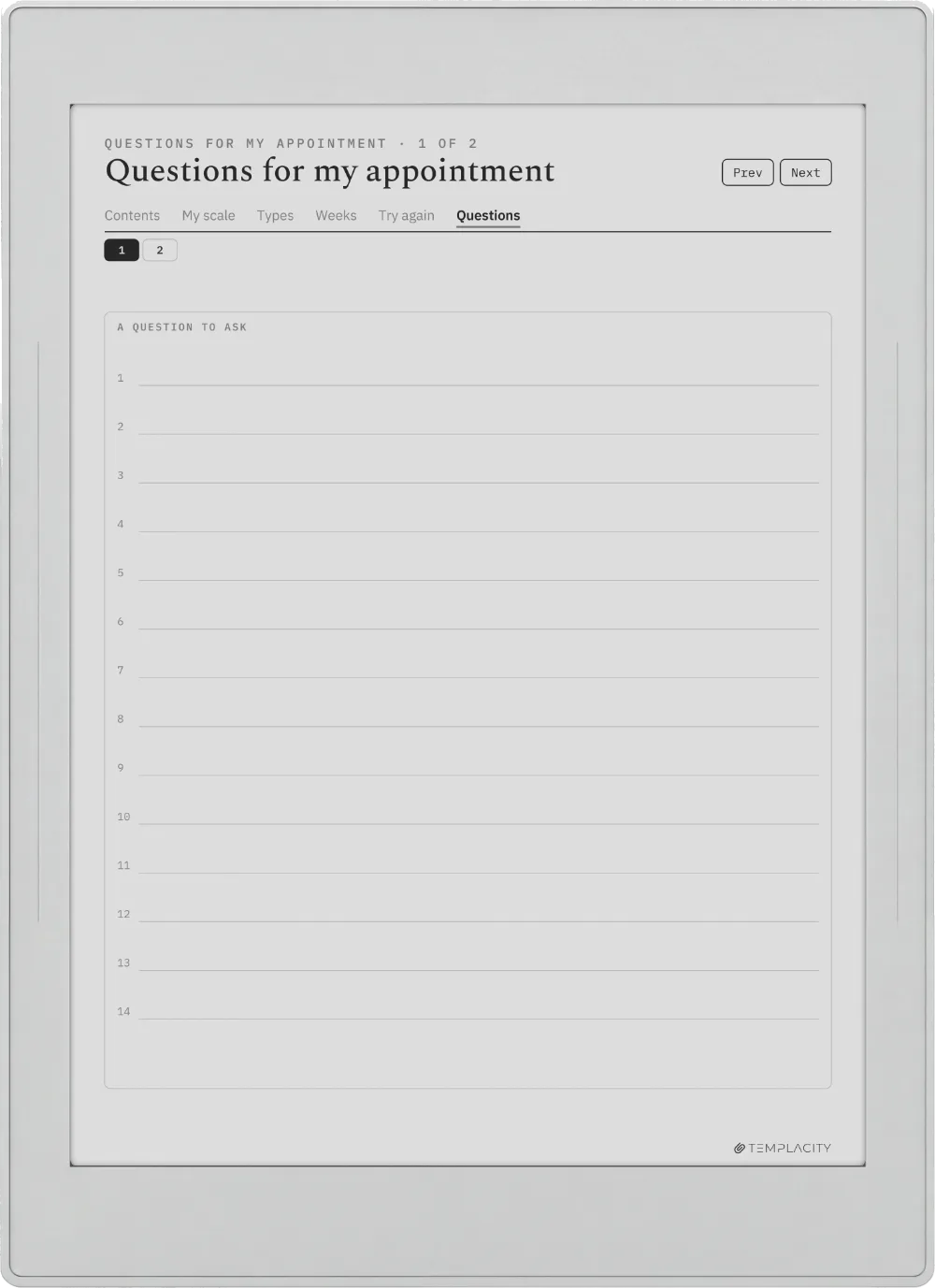 The Food & Symptom Diary Supernote Nomad Seite 9