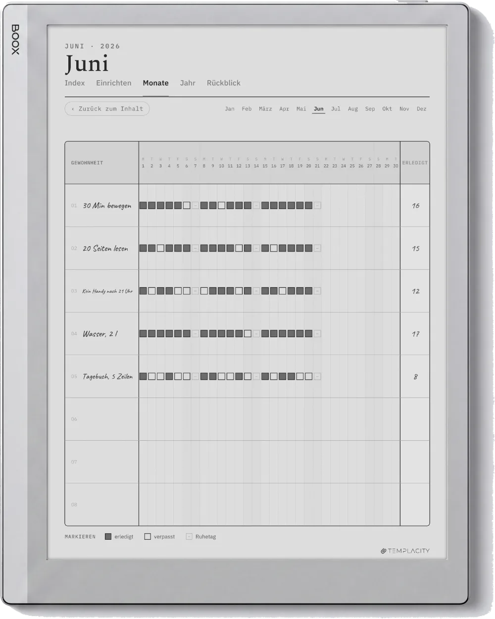The Planner auf dem Boox Go 10.3