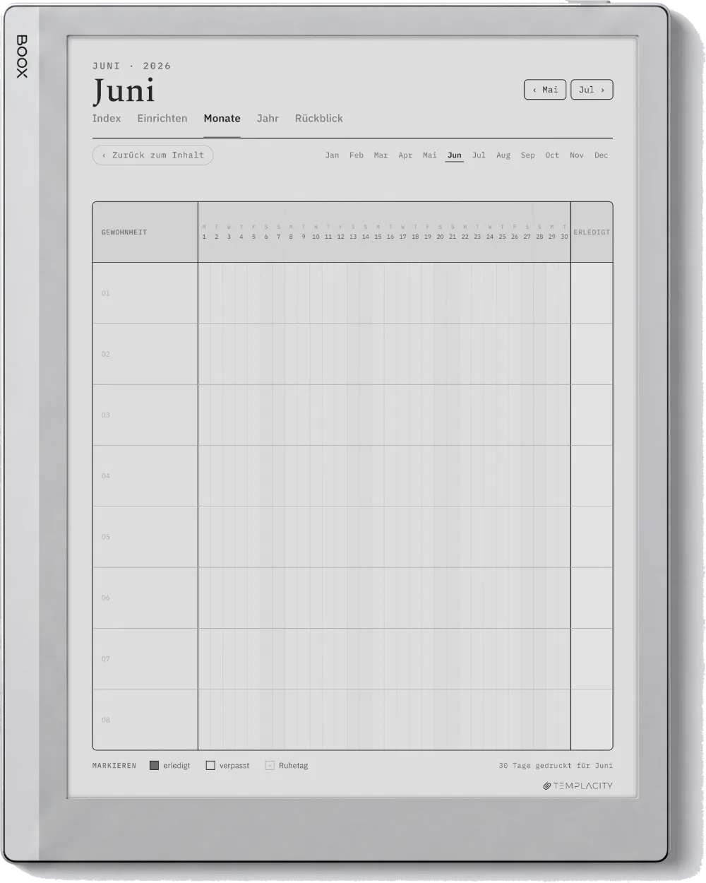 The Planner · Habit Tracker Boox Go 10.3 Seite 1
