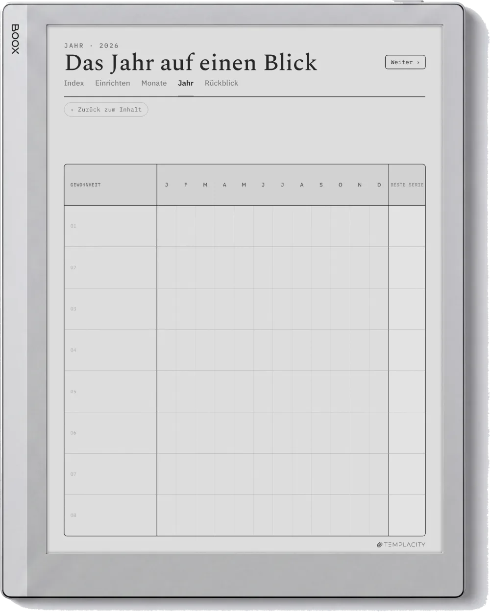 The Planner · Habit Tracker Boox Go 10.3 Seite 3