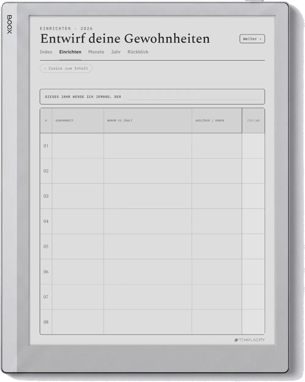 The Planner · Habit Tracker Boox Go 10.3 Seite 4