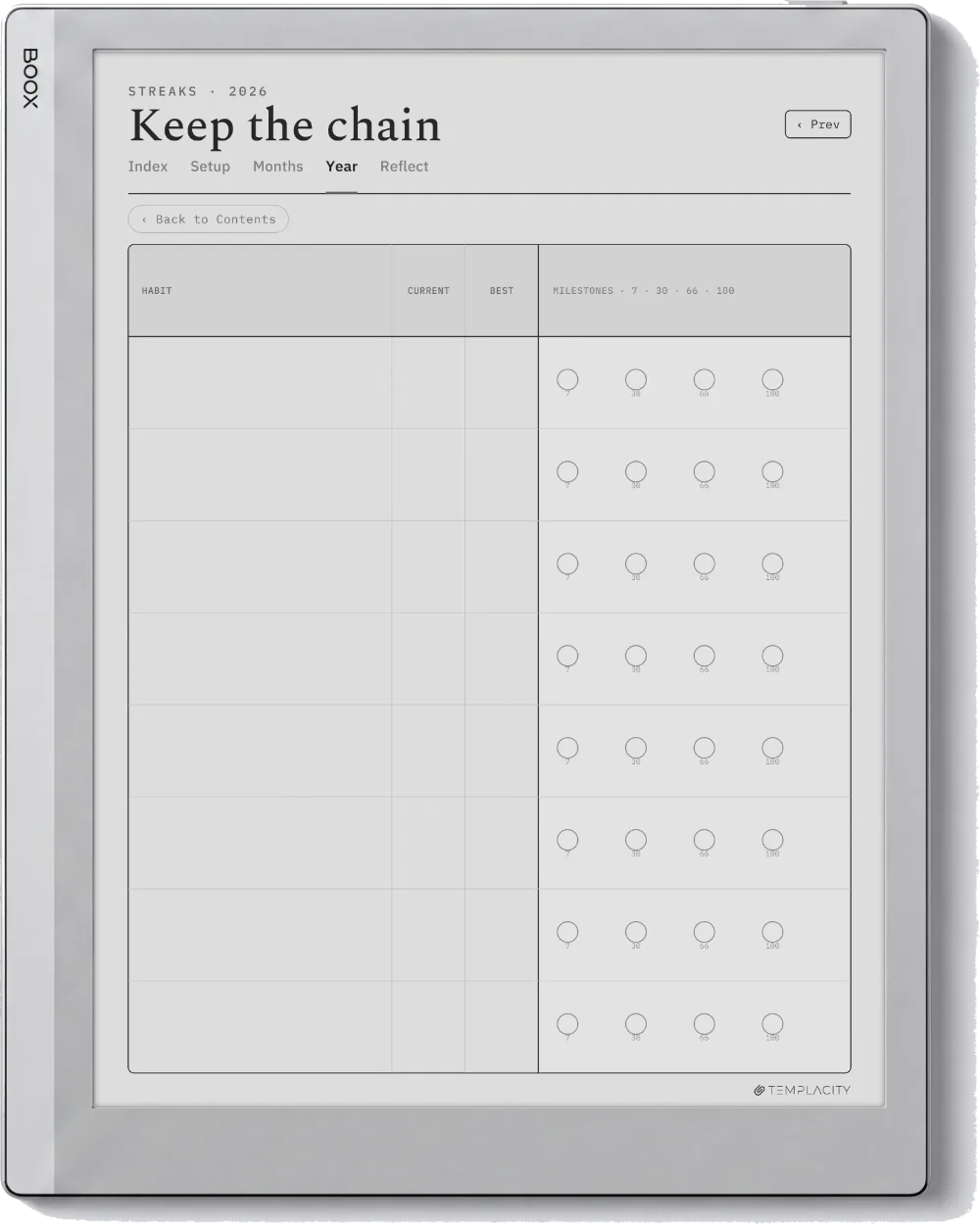 The Planner · Habit Tracker Boox Go 10.3 page 2