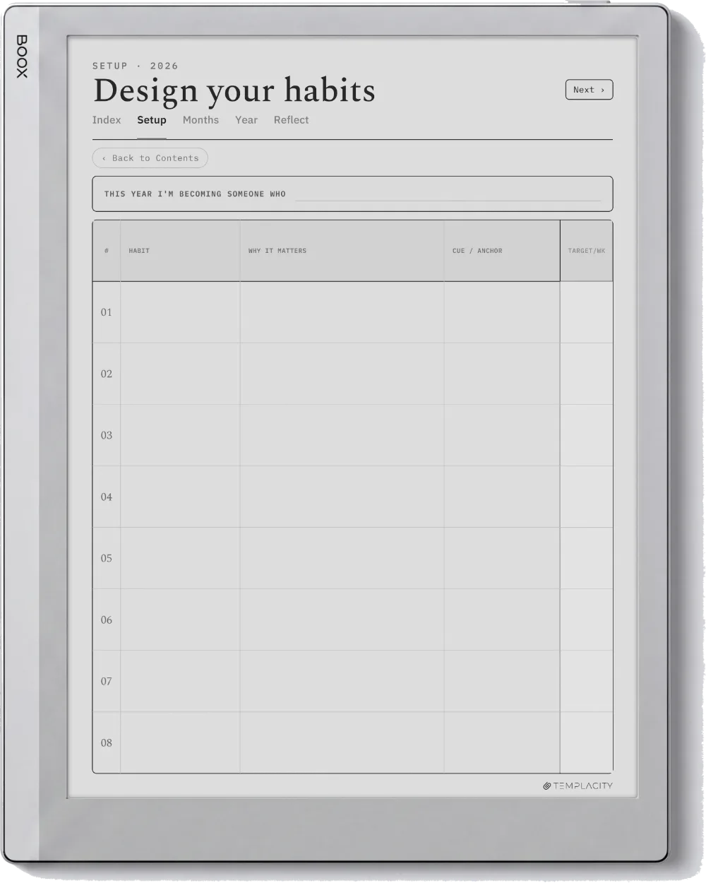 The Planner · Habit Tracker Boox Go 10.3 page 4