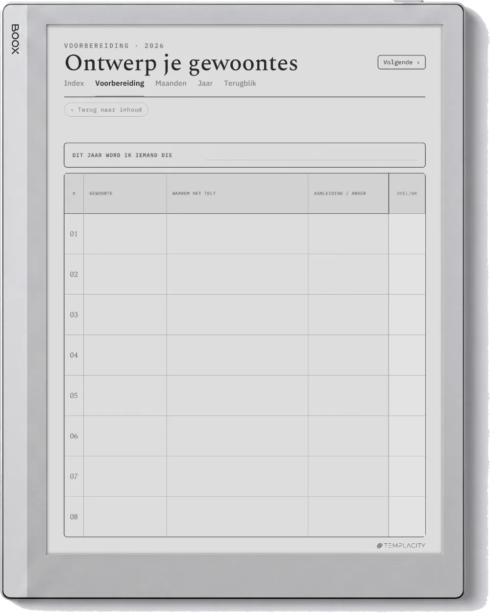 The Planner · Habit Tracker Boox Go 10.3 pagina 4