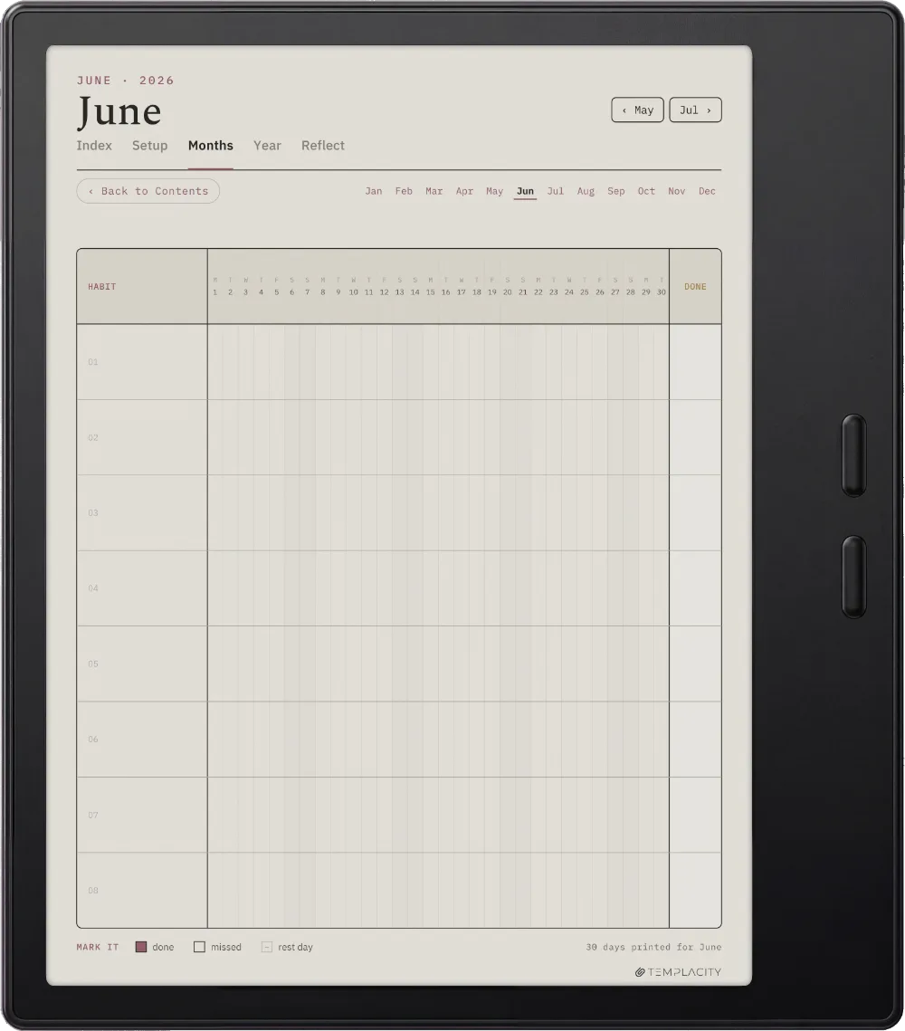 The Planner · Habit Tracker Boox Go Color 7 (Gen II) page 1