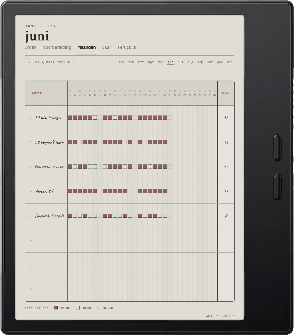 The Planner op de Boox Go Color 7 (Gen II)