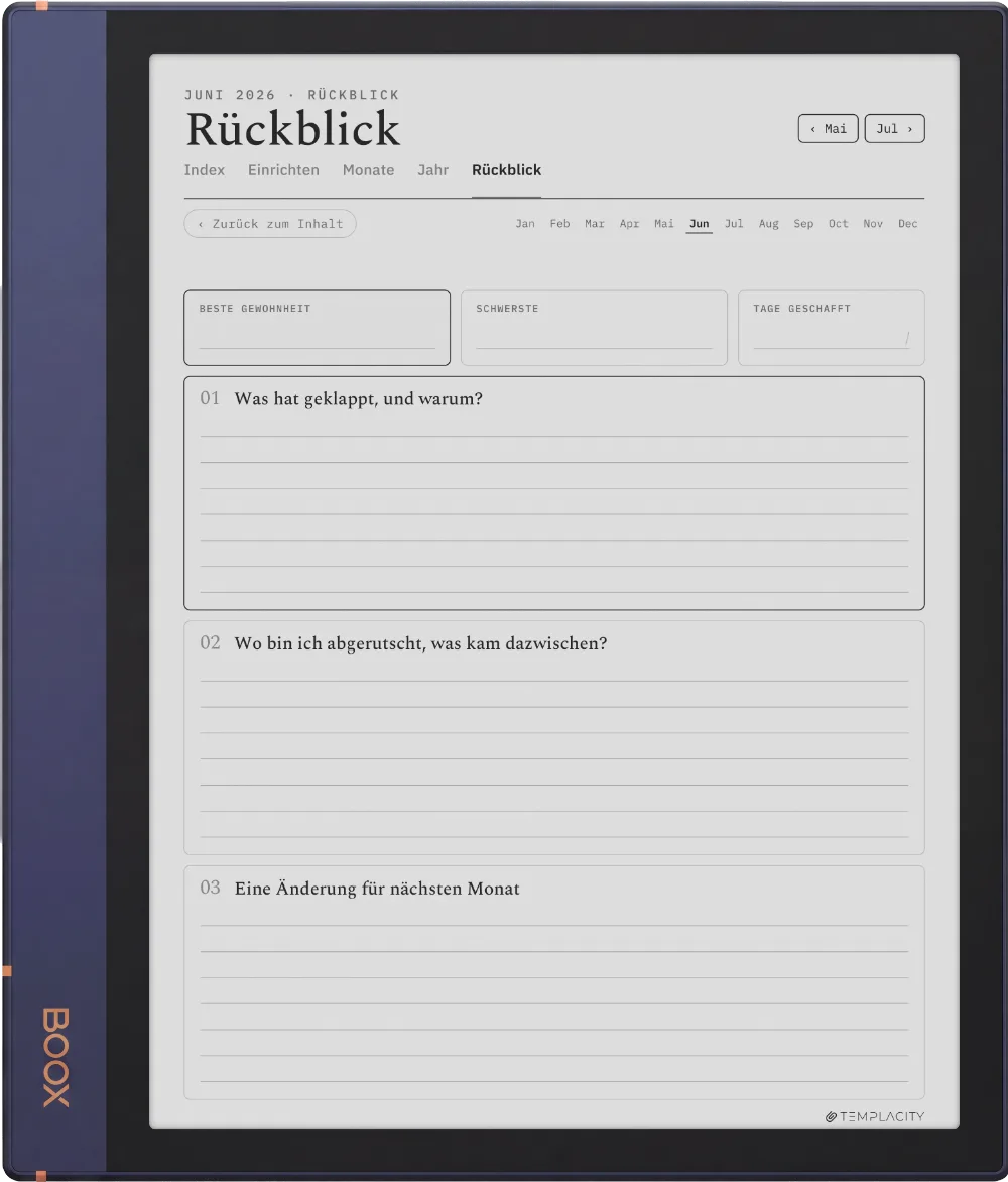 The Planner · Habit Tracker Boox Note Air2 Seite 5