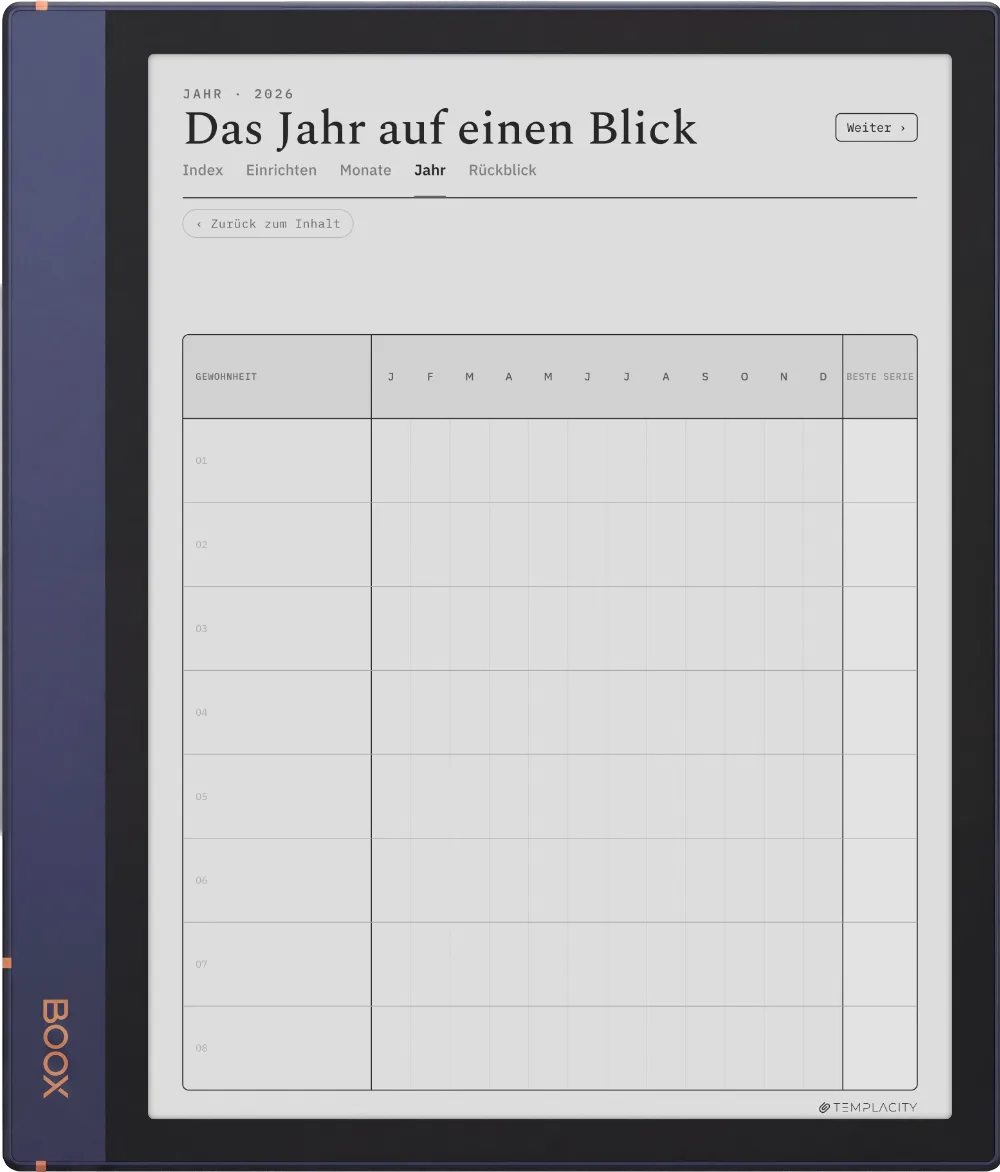 The Planner · Habit Tracker Boox Note Air2 Seite 3